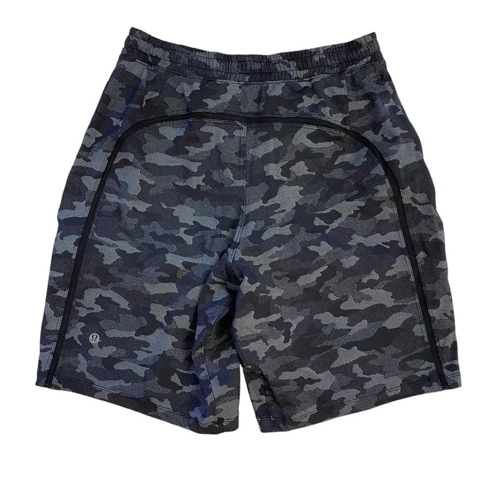 Lululemon Camo Pace Breaker Shorts Black Gray Lined Men’s Size Small